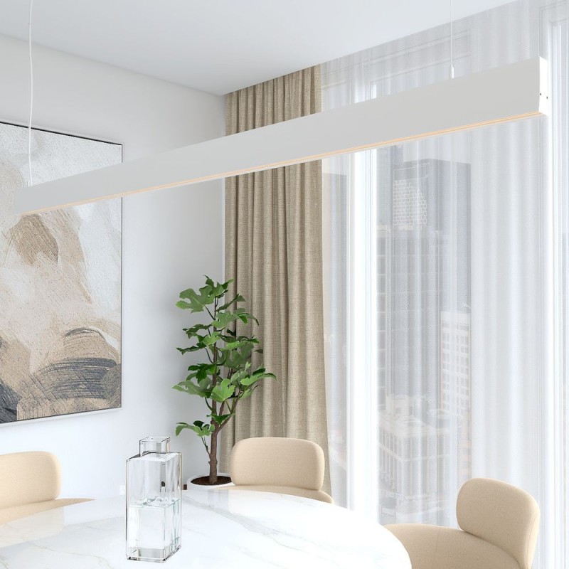 LOLA White Pendant LED Linear Light 100cm