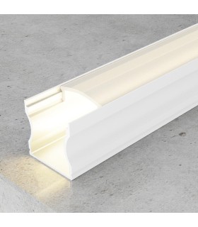Profilé en aluminium de surface couleur BLANC pour ruban LED 17x15mm - 2 mètres
