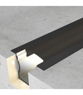 Profil encastrable aluminium NOIR pour ruban LED 25x15mm - 2 mètres