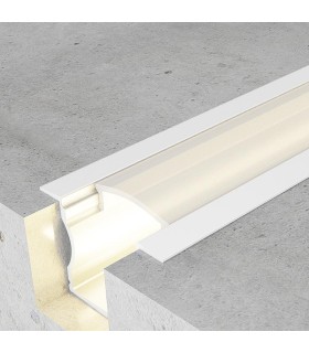 Perfil de aluminio empotrable blanco para tira LED 25x15mm - 2 metros
