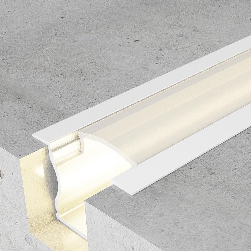 Profilo alluminio da incasso bianco 24x15mm per striscia LED - 2 metri