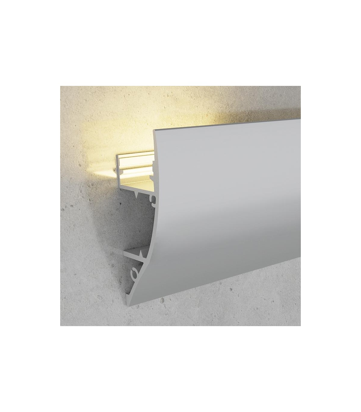Perfil de Aluminio Modelo CORNISA 17x43mm para tira LED - 2 Metros