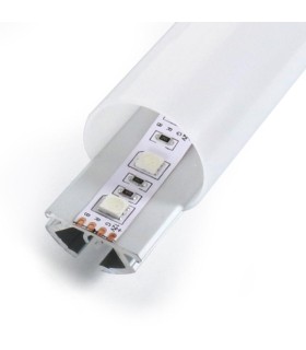Profilo tubolare in alluminio per striscia LED Ø30mm - 2 Metri