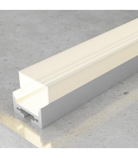 Perfil de aluminio superficie para tira LED 20x20mm - 2 metros