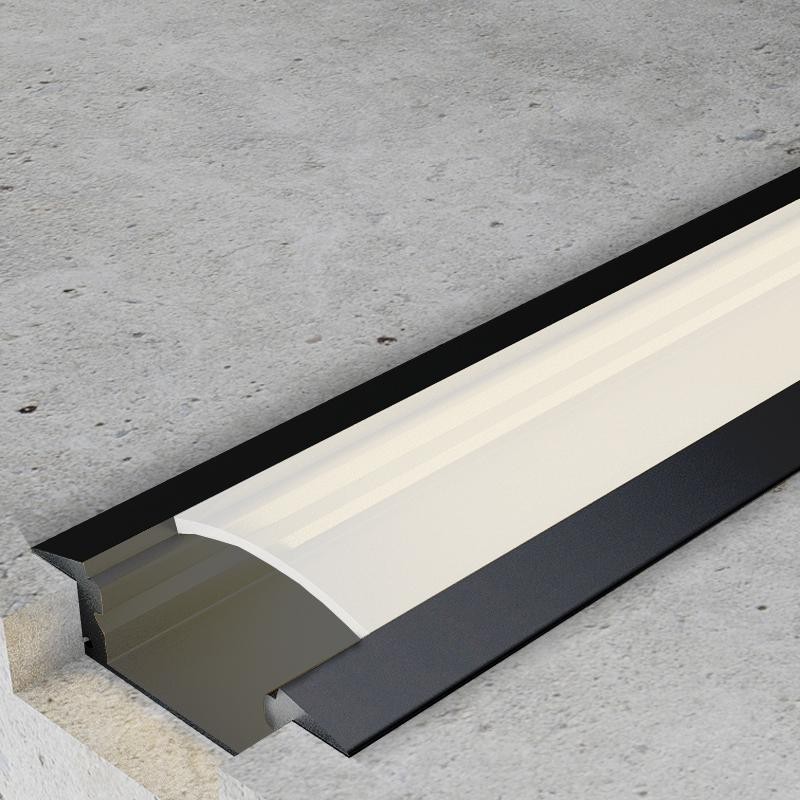 Profilé en aluminium encastré 25x7 noir/blanc pour bande LED - 2 mètres