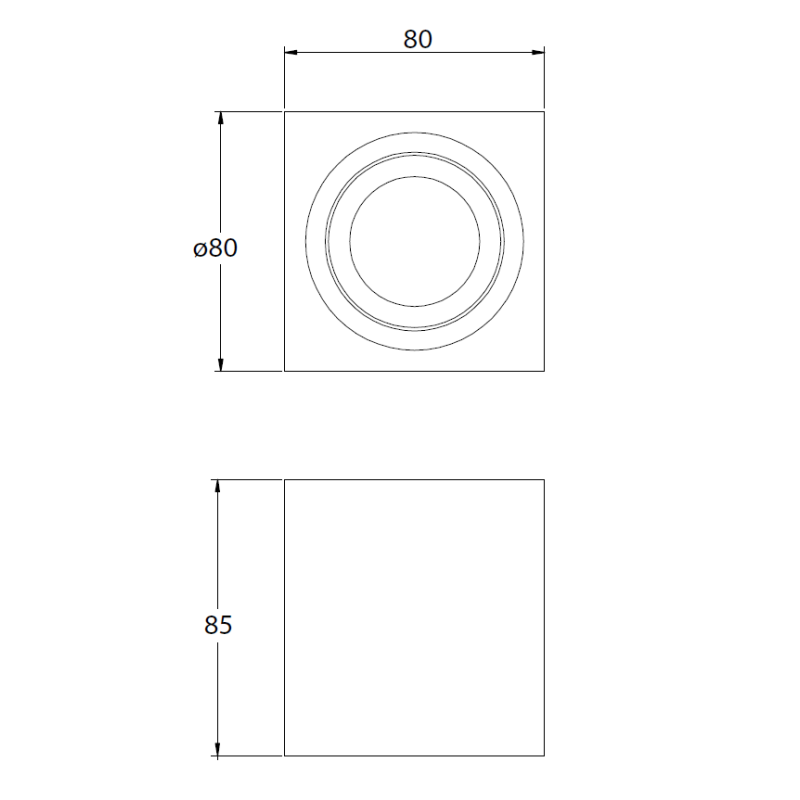 Plafoniera bianca quadrata AVEIRO