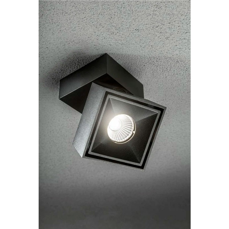 Applique LED BIANCO 8W carré noir