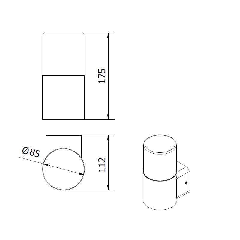 Aplique de pared CORTA E27 IP44