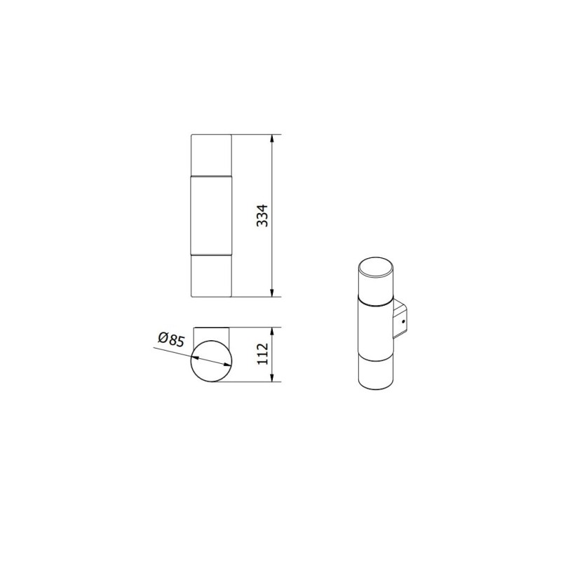 Aplique de pared CORTA Up&Down E27 IP44