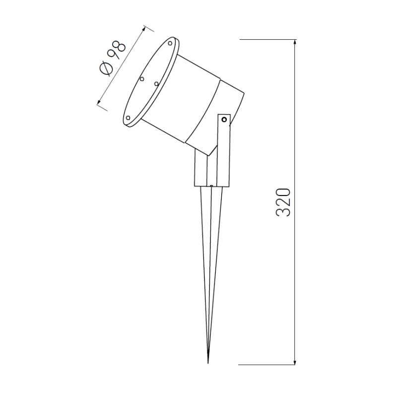 Spot de jardin avec piquet pour ampoules LED GU10 noir