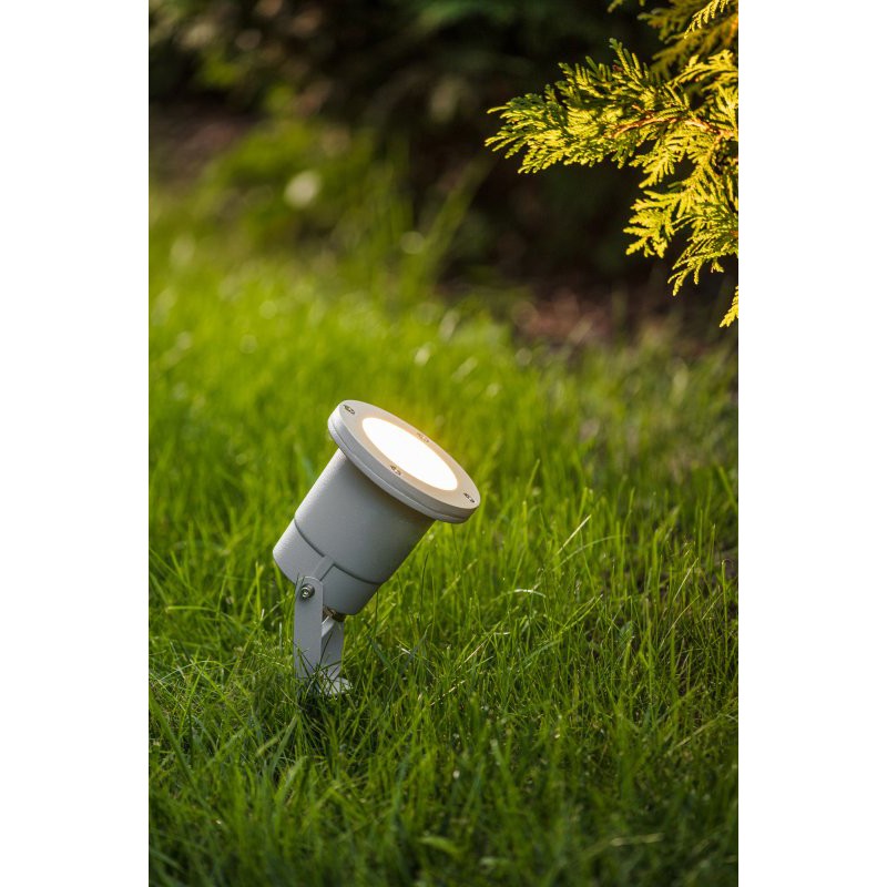 Spot jardin Gris piquet pour ampoule GU10 - Ampoule incluse