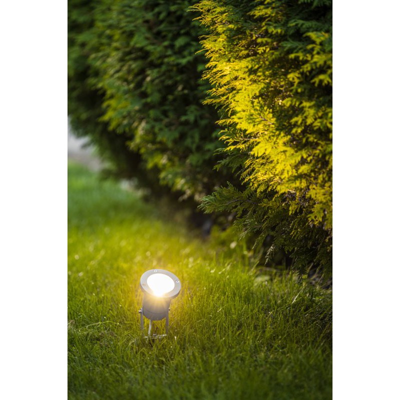 Spot jardin Gris piquet pour ampoule GU10 - Ampoule incluse