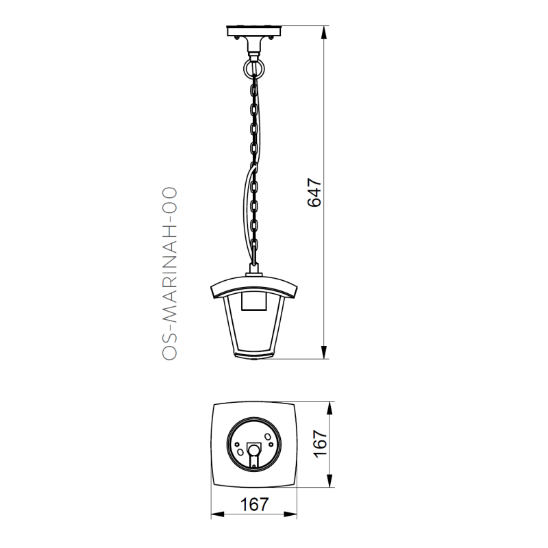 Lanterne suspension MARINA E27 IP54