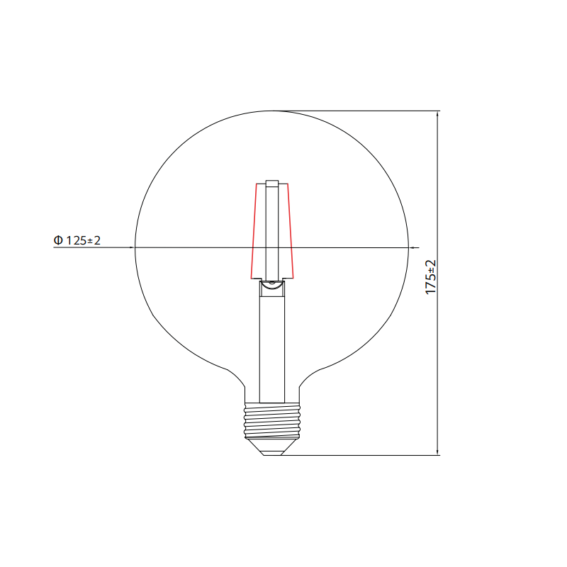 Lampadina LED SMOKE FILAMENT 8W E27 G125 Fumè
