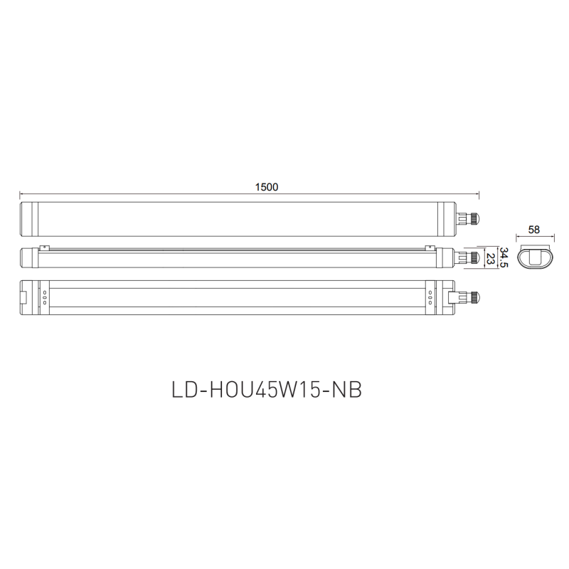 45W 150cm HOUSTON waterproof LED Batten 4050Lm IP65