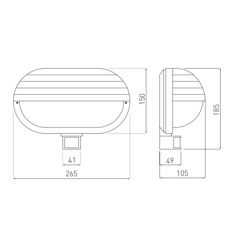Applique ovale KACROO E27 avec détecteur de mouvement