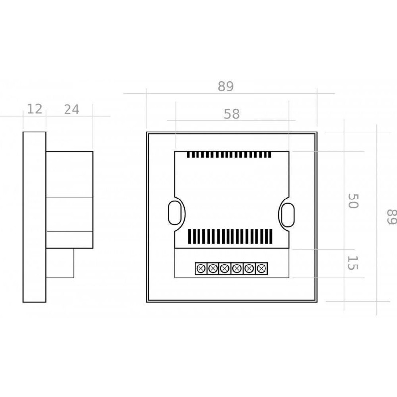 Controlador Empotrable Táctil para Tiras de LEDs RGB 12-24 V. DC