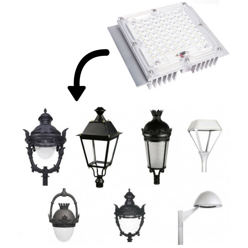 Módulo óptico LED 40W BridgeLUX con placa para Farol VILLA