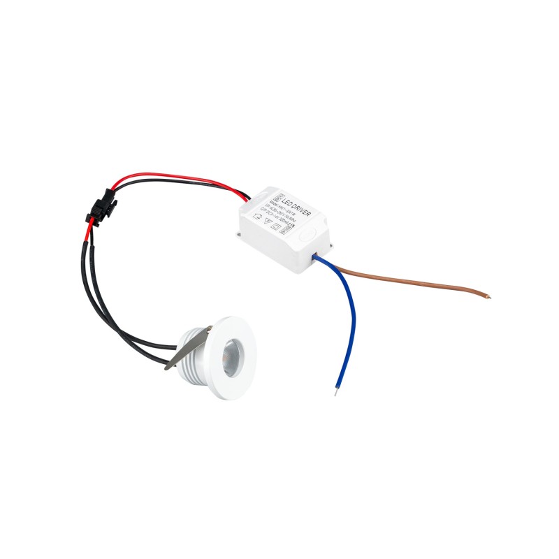 Mini faretto da incasso LED 1W chip OSRAM 110Lm 15º White