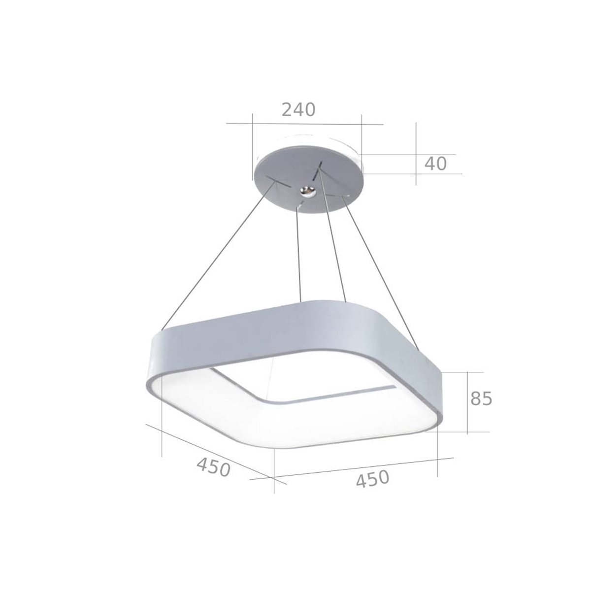 dimensiones lampara colgante led lanta cuadrada